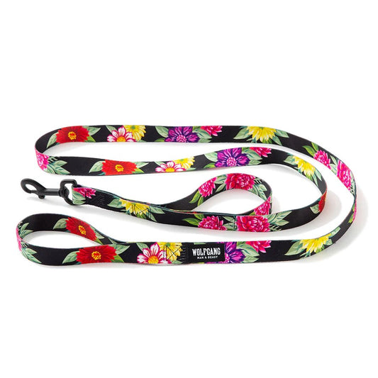 Dark Floral Dual Handle React Leash